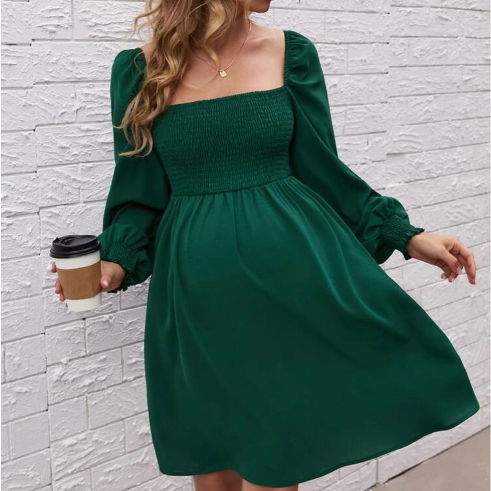 Green maternity dress